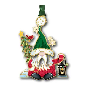 Beacon Designs Solid Brass Holiday Gnome Ornament