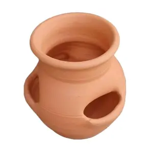 Craven Pottery Georgia Red Clay LP3 Strawberry Jar Planter with 3 Deep Pockets Handmade Succulent Pot 8" x 7" Indoor Outdoor Use