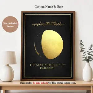 Custom Moon Phase By Date Print, Anniversary Gifts, Personalised Wedding's Day Wall Art, Meaningfull  Anniversary Gift from Son, Daughter, First Mummy idea