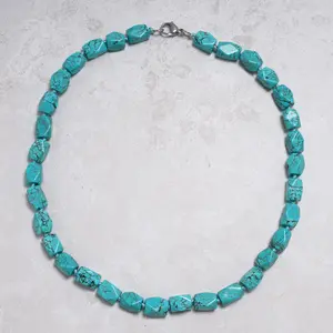 Howlite Turquoise 10x14mm Necklace With Stainless Steel Clasp - 21.5"
