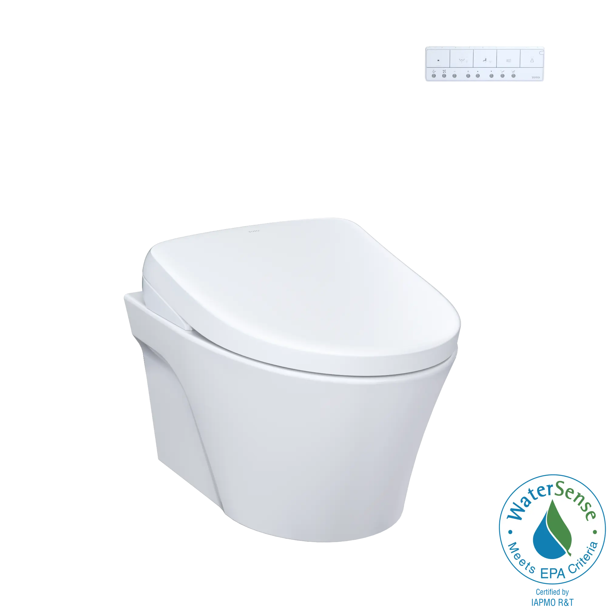 TOTO WASHLET+ AP Wall-Hung Elongated Toilet with S7A Contemporary Bidet Seat and DuoFit In-Wall 0.9 and 1.28 GPF Auto Dual-Flush Tank System, Matte Silver - CWT4264736CMFGA#MS