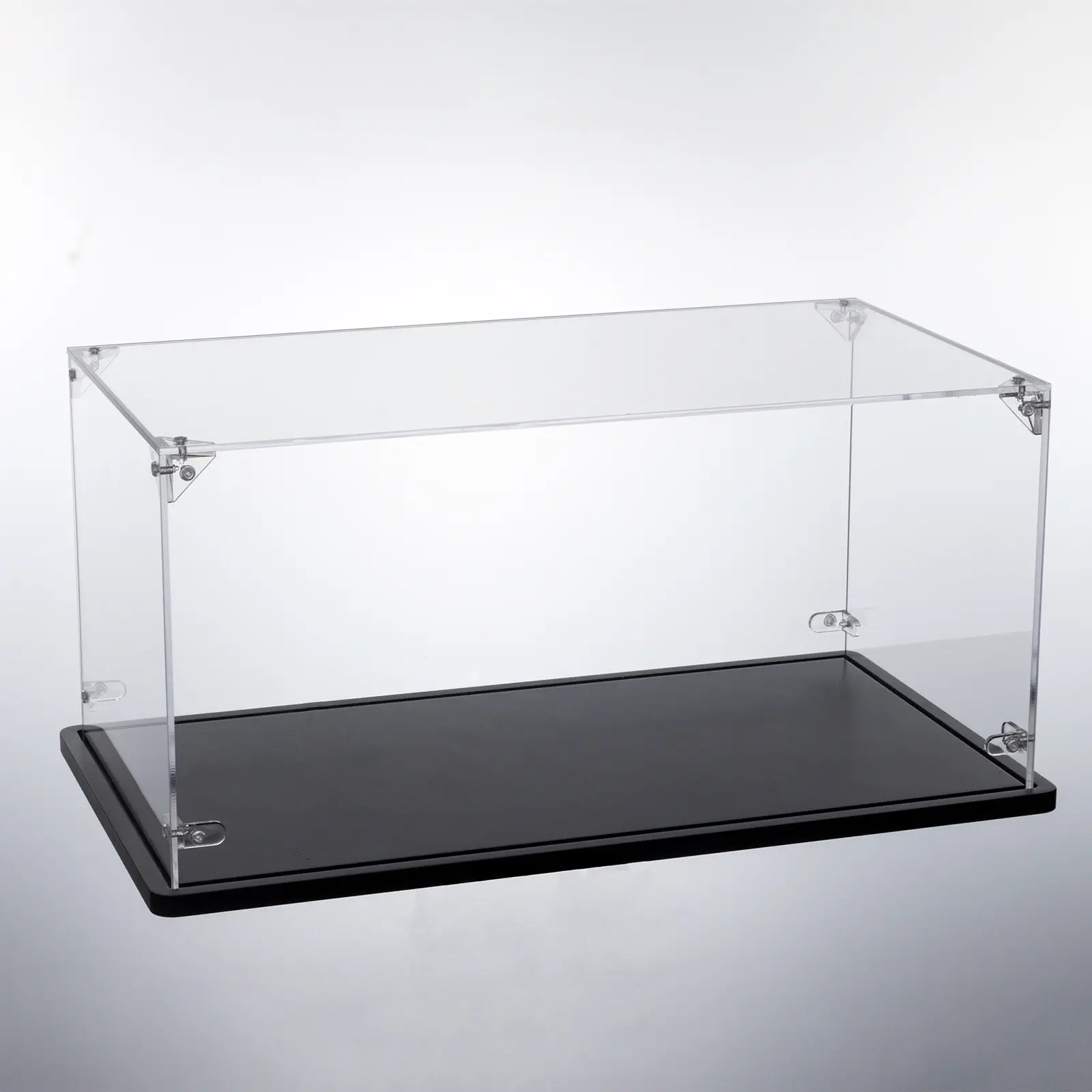 Acrylic Display Case 3mm Thickness Inner 15 x 8 x 7 Inches, Solid Wooden Base Dustproof Clear Display Box Showcase for Lego Cars Diecast Model Cars 10295 10300 42123 21317 10290 21328 10282