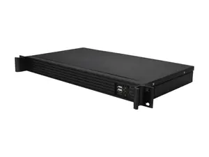 iStarUSA D-118V2-ITX-30FX8 Black Metal / Aluminum 1U Rackmount Compact Server Case 300W 80Plus