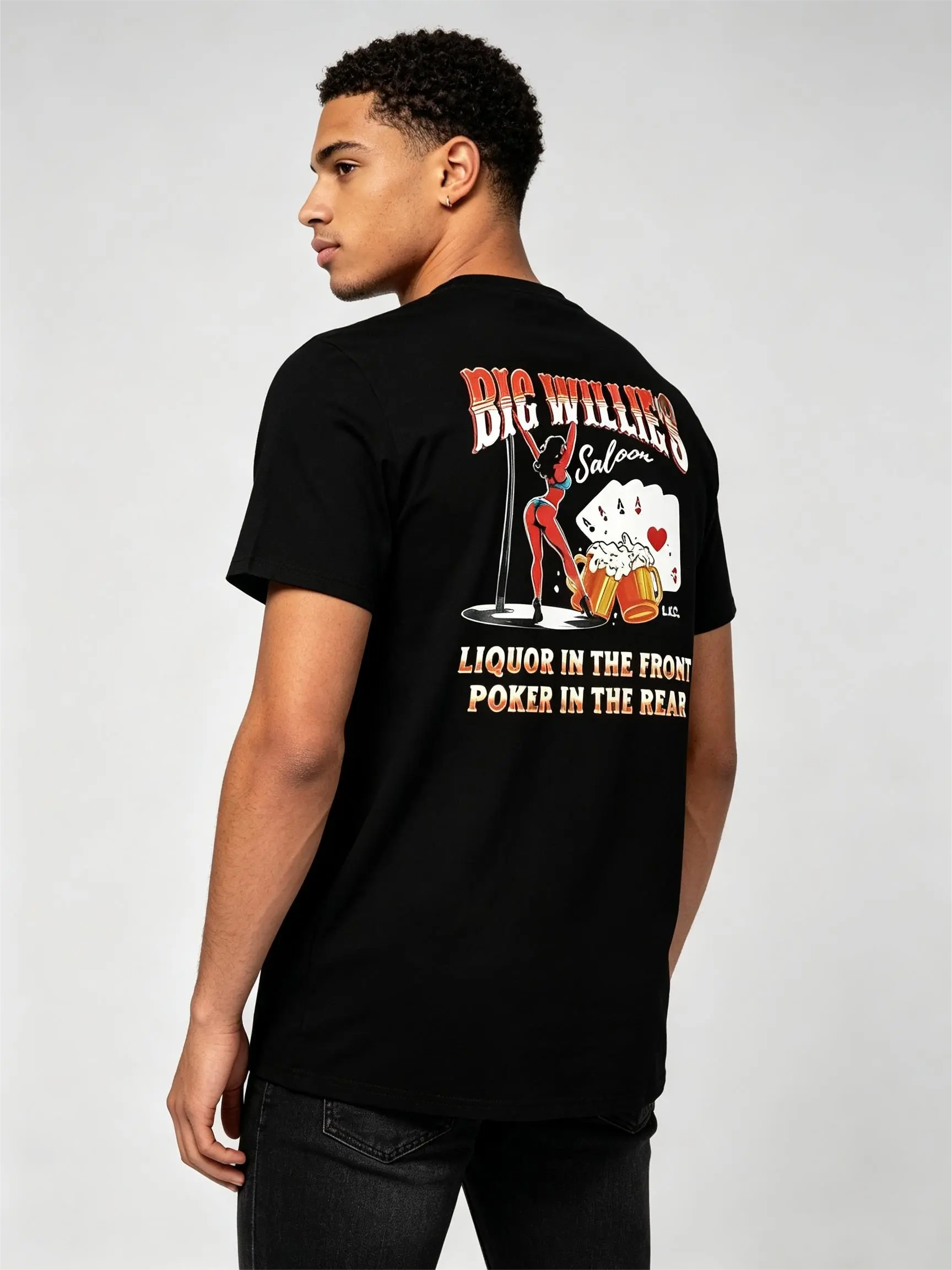 NEIBVAL Men's David Allan Coe Graphic T-Shirt, Retro Atomic Washed Oversized Top, Classic Casual Short Sleeve for Formal or Everyday Wear