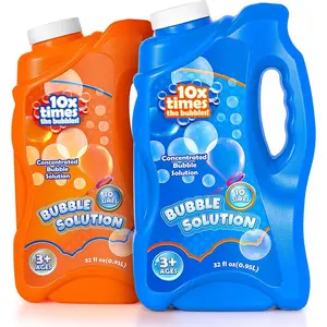 2 Bottles 64oz Bubble Solution Refill – Concentrated Formula for Bubble Machine, Guns, Wands & More (Makes Up to 5 Gallons)