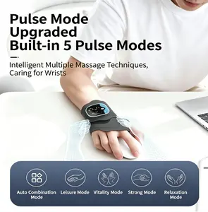 Upgraded Hand Massager with Heat for Carpal Tunnel, Heated Wrist Massager for Pain Relief & Arthritis Support, 5 Modes 9 Levels with Heating for Hands & Wrist, Portable Electric Wrist Support Gift for Men Women - USB-C Rechargeable Therapy Device