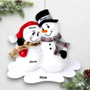 Personalized We’re Expecting Snowman Couple Christmas Ornament – Custom Names & Year – Pregnant Holiday Keepsake 2025