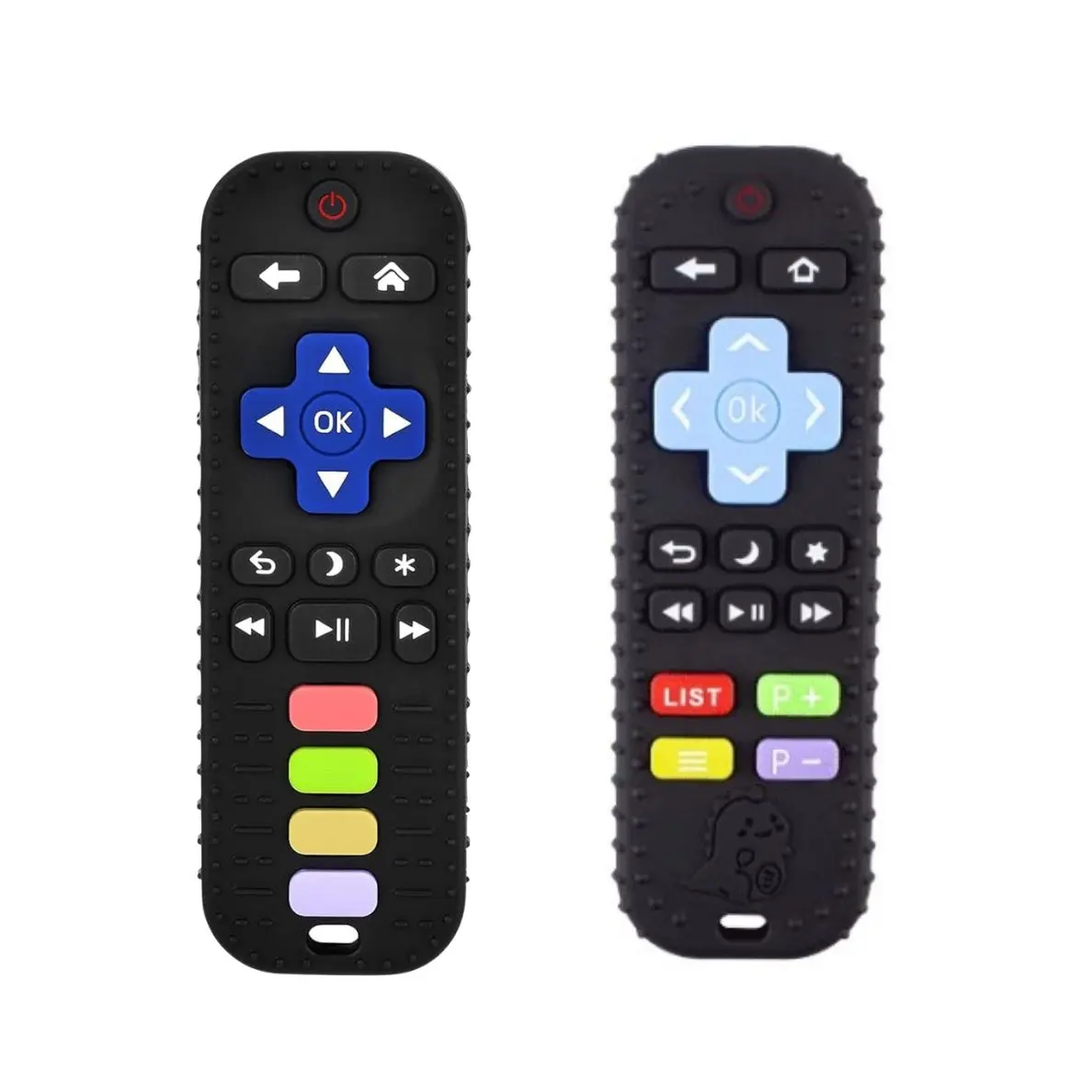 Baby Teether Remote Teething Toys for Babies TV Remote Control Shape Teething Relief for Infants Food-Grade Silicone Safe & Durable 3-24 Months