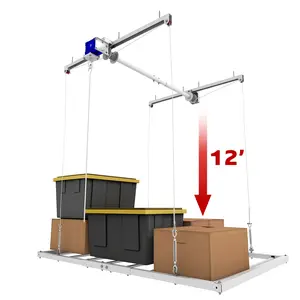 E-Z Lift 4’x6’ Retractable Garage Storage Platform – For 11' - 14' Ceilings, 400 lb Capacity