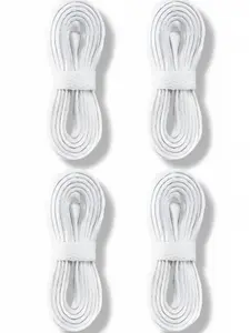 4 Pairs Flat Bottom Shoe Laces 8mm Wide, Casual Sports Running Shoes Lace, All Seasons Solid Pattern, No Ca Prop 65 Warning, Shoelaces