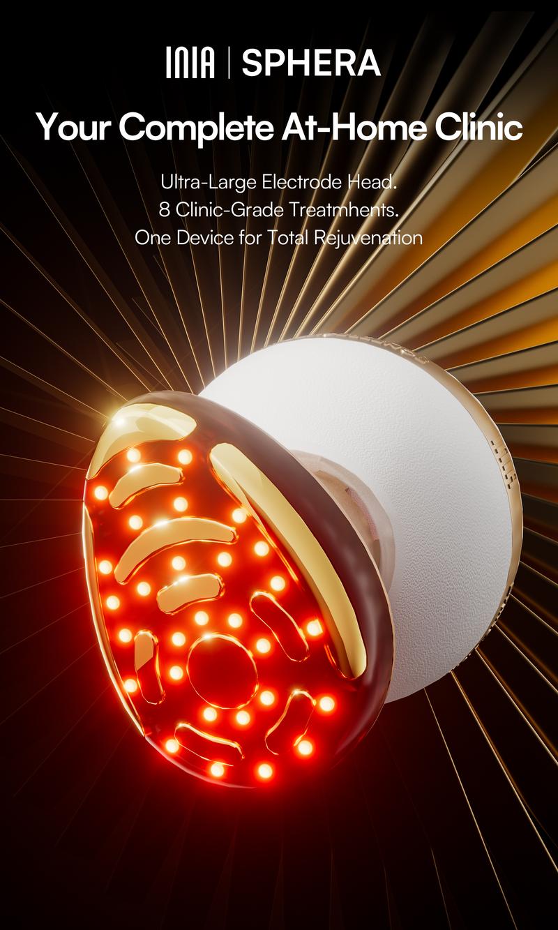 【LIVE EXCLUSIVE】INIA SPHERA At-Home RF & LED Anti-Aging Facial Device – Lift, Tighten & Sculpt with EMS Microcurrent, Red Light Therapy, Electroporation & Cryo Cooling for Firm, Glowing Skin. Perfect Black Friday Gift.