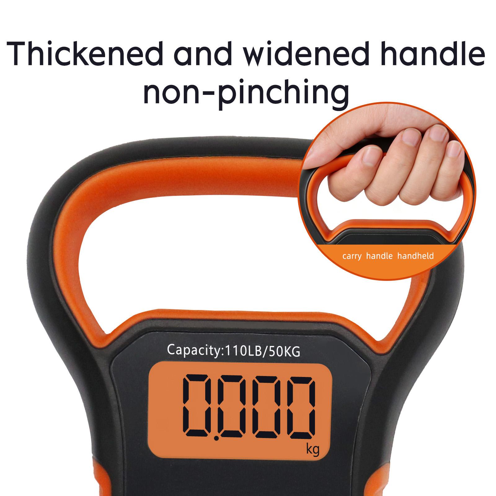 110lb/50kg Capacity Professional Fishing Scale, Fish Scale, Hanging Scale – With Fishing Lip Gripper, Waterproof, Backlit Night Light, LB/OZ/KG Unit Conversion, Memory Function & Measuring Tape | Portable Set Includes Lip Clamp, Battery