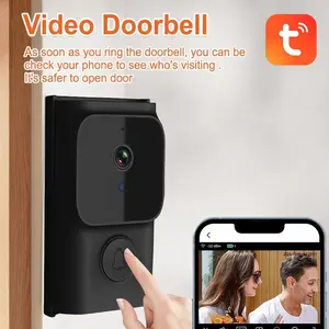 Smart Video Doorbell Camera with Chime, 1080p Smart Video Doorbell, Wireless WiFi Camera, Infrared Night Vision, PIR AI Motion Detection, Remote 2-Way Audio Intercom, Tuya APP Live View, No Subscription Free Cloud Storage, for Home Office Apartment