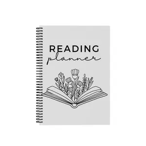 Flower Design Reading Planner, Spiral Bound Reading Planner, Reading Tracker & Writing Notebook, Perfect Gift for Book Lovers