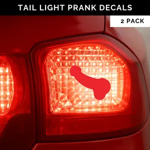 2 Universal Car Prank Decals - Penis Car Taillight Sticker Automotive Accessories