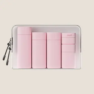Travel Cosmetic Bottle, 6 Counts/set Empty Refillable Squeeze Bottle, Portable Travel Storage Container for Shampoo, Conditioner, Lotion, Cream, Travel Bottle Kit, Makeup Organizer Pouch, Handheld Cosmetic Pouch, Luggage Makeup Organizers