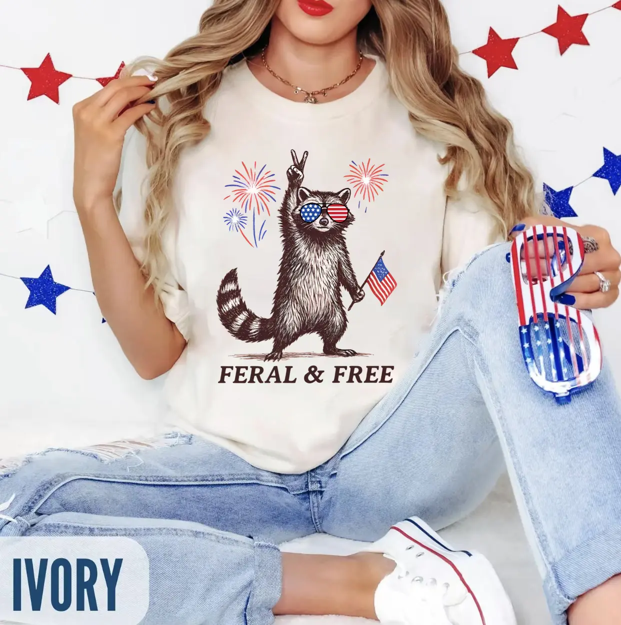 Feral & Free Raccoon Shirt, American Feral, Patriotic Shirt, Independence Day Gift, USA SweatShirt