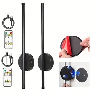 2Pcs Wall Lights, Modern LED Rechargeable Home Decor Wall Lamps, No Wiring Required Magnetic Mounting, 4400mAh Long Battery Life, Remote-Controlled Dimming, For Bedrooms, Living Rooms, Offices, Indoors Wall Decor Lighting