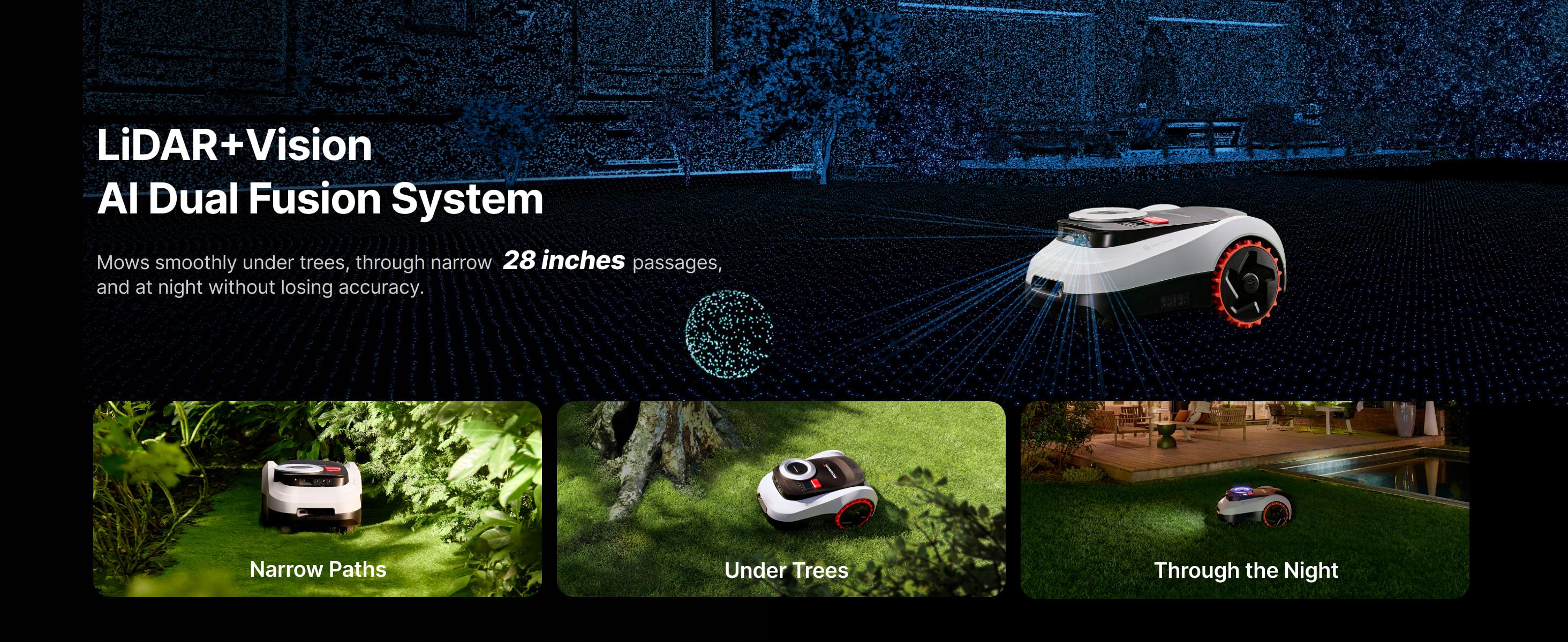 Segway Navimow i215 LiDAR Robot Lawn Mower, Wire Free Robotic Lawn Mower for 0.37 Acre, LiDAR & Vision Dual Fusion, Auto Mapping, Off-Road Wheels for 45% Slopes, Quiet 59 dB(A) Mowing zero  turn  mower summervibes