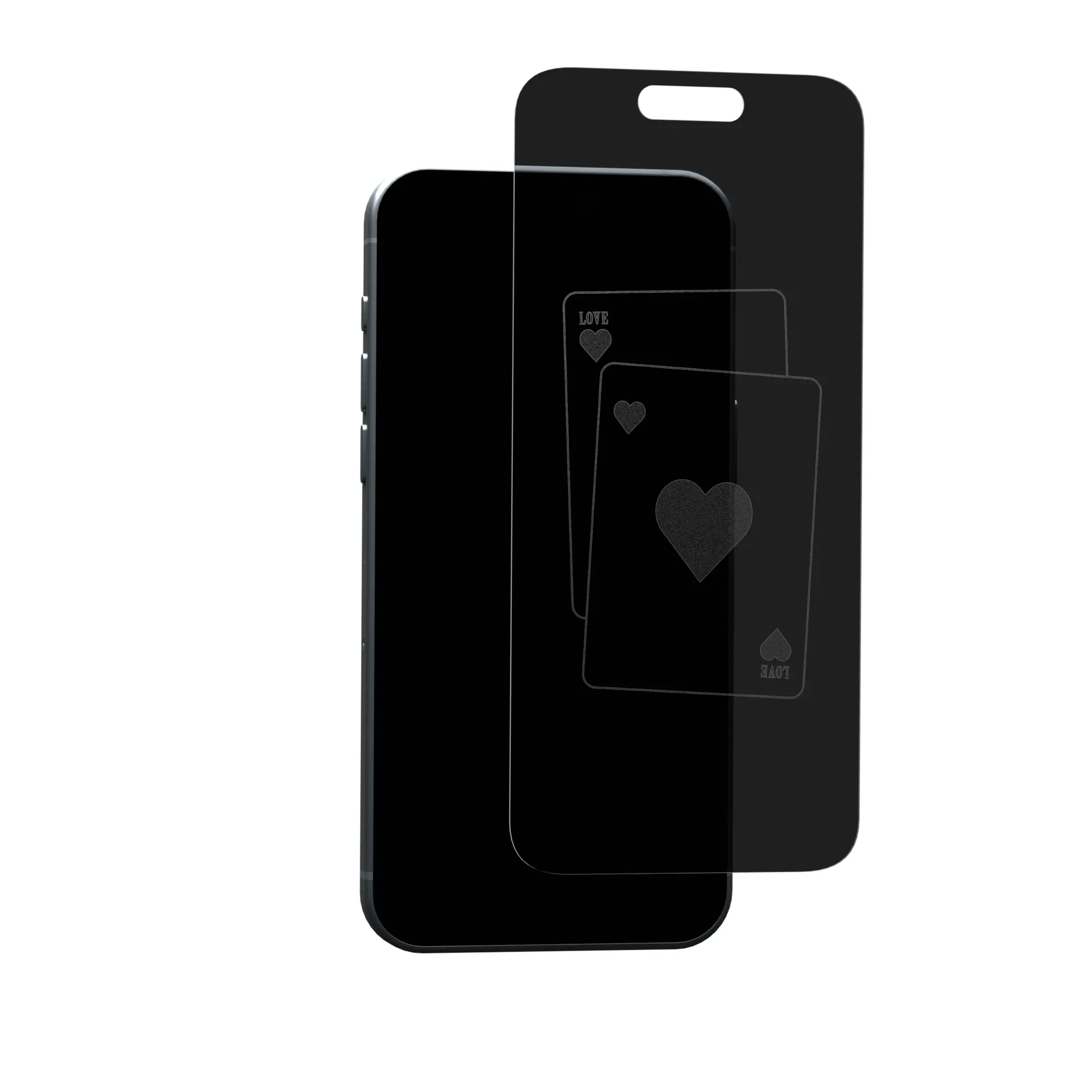 Screen Skinz Card Hearts Privacy Tempered Glass Screen Protector for Cellphones - 0.33mm Thick, with Alignment Tray & Logo Magic, Scratch-Resistant Accessory, Accessories