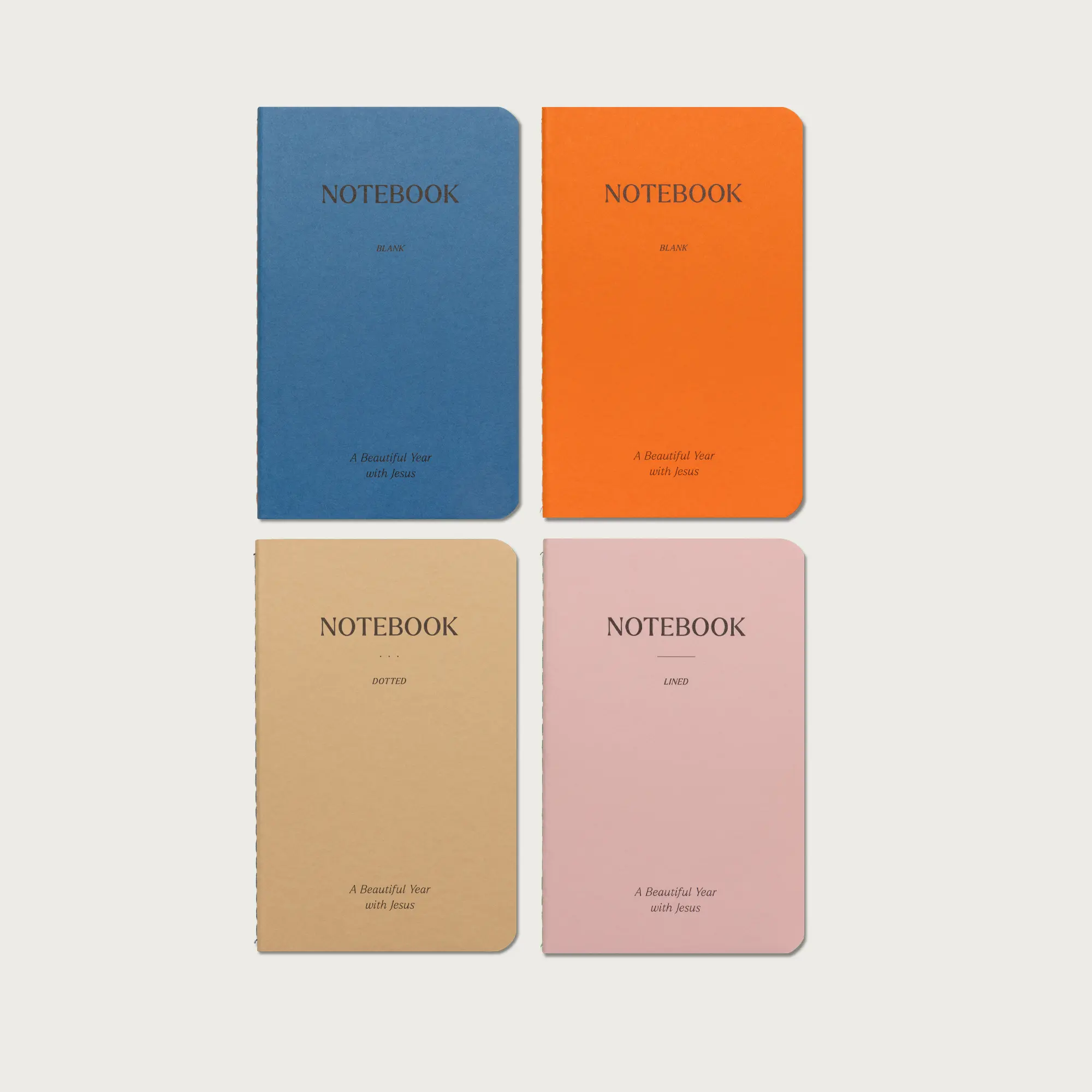 Alabaster A Beautiful Year with Jesus Mini Journal Set of 4 - Pocket Sized Notebooks for Journaling, Note Taking, or Reflecting on Your Devotional Journey