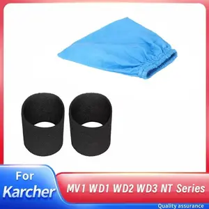 Textile Filter Bags Wet and Dry Foam Filter for Karcher MV1 WD1 WD2 WD3 Vacuum Cleaner Filter Bag Vacuum Cleaner Parts