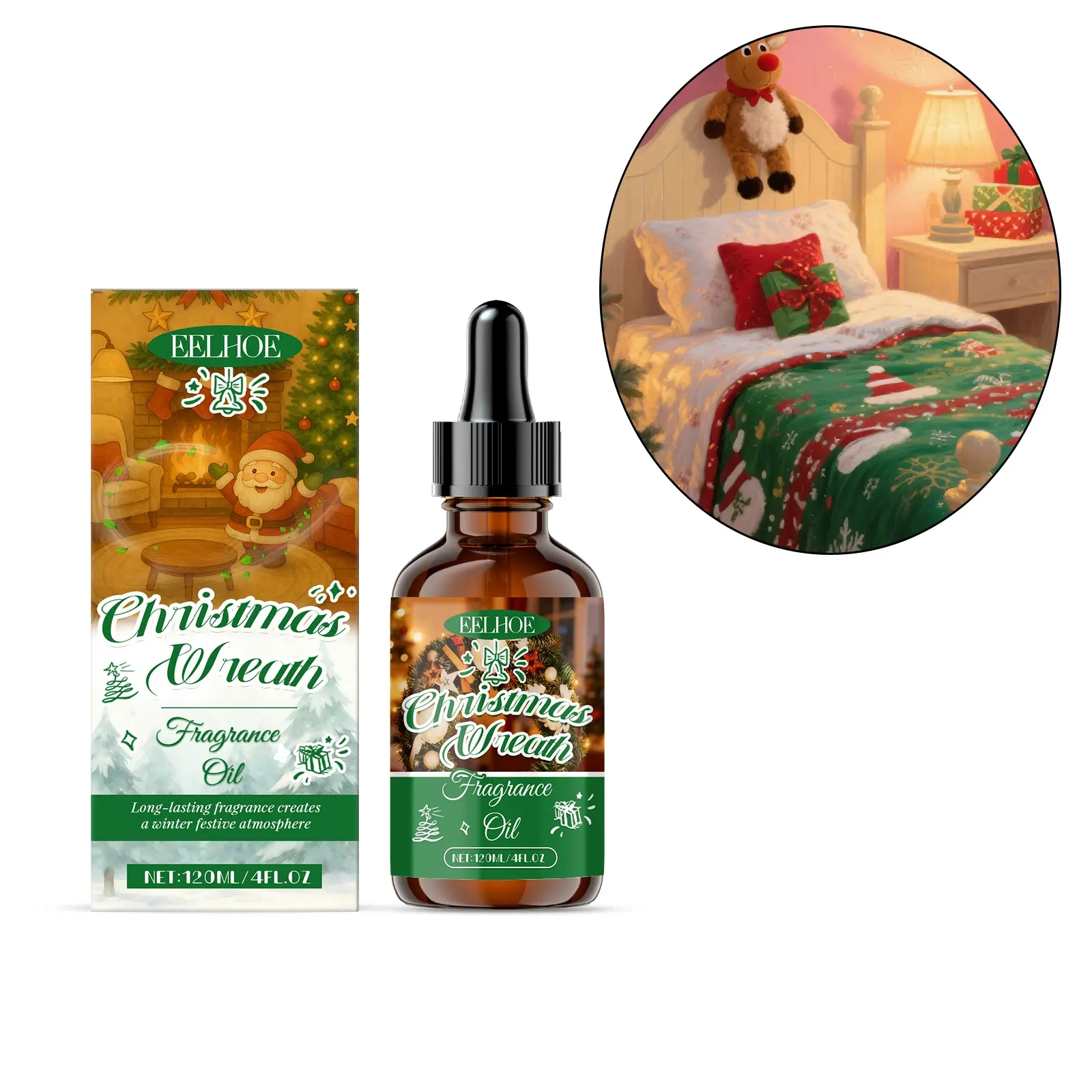 Christmas Essential Oil Diffuser, Warm Fragrance Home Decor, Comfortable Atmosphere Plant-Based Daily Aromatherapy, Holiday Scented Air Freshener