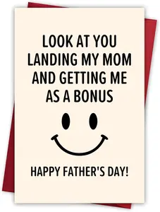 Step Dad Father's Day Gifts, Funny Fathers Day Card from Step Daughter Son Kids, Best Gag Gifts for Stepdad Bonus Dad Who Wants Nothing, Personalized Presents for Dads Father In Law Daddy Gift Ideas