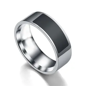 NFC Smart Ring in Black Stainless Titanium Steel