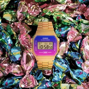 new Casio Vintage gold retro multicolor unisex watch