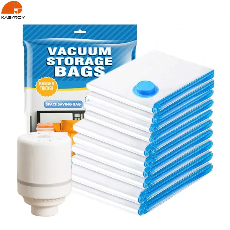 10 Vacuum Storage Bags,Vacuum Sealed Storage Bags ,Space Saver Vacuum Seal Bags for Clothing, Comforters,Pillows, Towel, Blanket Storage, Bedding,Trav