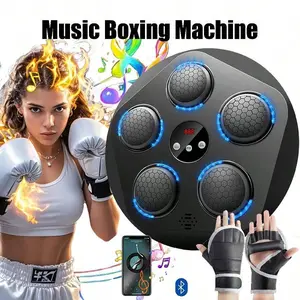 Black Music Boxing Machine With Boxing Gloves, Boxing Training Machine, Intelligent Counting Boxing Machine, Electronic Boxing Training Target, Agile Training Equipment, Christmas Gift