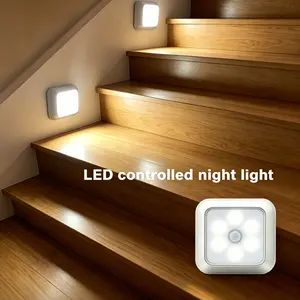 LED Motion Sensor Stair Wall Light, Battery-Powered Wireless Nightlight, Indoor Night Light for Cabinets, Hallways, Stairs, Closets, Kitchen, Ip44 Rated, Wall Mounted Lights, Indoor Lighting