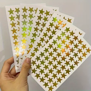 5pcs Golden Star Laser Stickers, Decorative Stickers-Great for DIY Crafts, Decorations and Journals