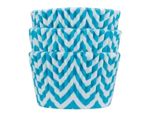 Teal Chevron Cupcake Liners 50-count