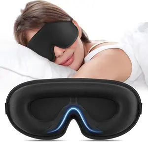 3D Sleep Eye Mask for Side Sleepers – 100% Blackout, No Eye Pressure, Soft & Comfortable Blindfold for Travel & Naps (Black)