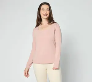 BEAUTIFUL by Lawrence Zarian The Dana Square Neckline Soft Shimmer Top