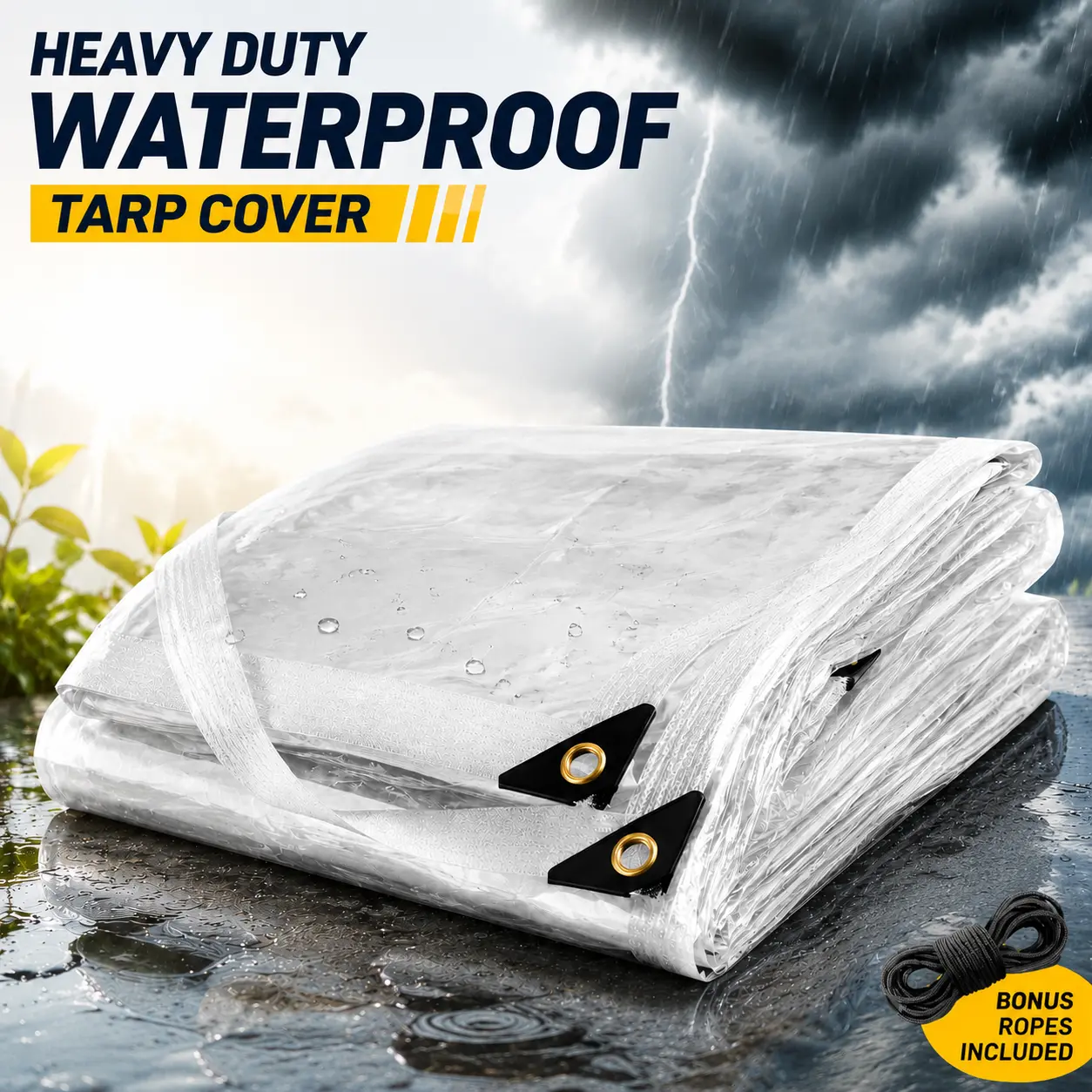 10*13FT PE Heavy-Duty WaterproofClear Tarps with Grommets - DurableTransparent Outdoor Cover for Camping,Patios, Garden Plants sohochic clear waterproof