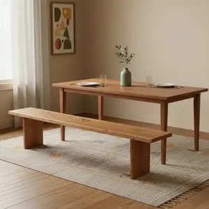 HomeRoots 636210 18 x 105 x 15 in. Brown Solid Wood Solid Live Edge Dining Bench