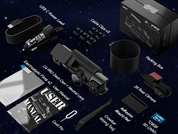 IIWEY C4-pro 4 Channel Dash Cam 360° View, STARVIS 2 Front 2.7K Rear 2K Inside 1080P x2, 8IR LEDs Night Vision 3.0, PlateTag AI for Plate Clarity, 5GHz WiFi GPS, Voice Control, 24/7 Parking Mode, For Free 128GB Card IIWEY C4-pro 4 Channel Dash Cam 360° View, STARVIS 2 Front 2.7K Rear 2K Inside 1080P x2, 8IR LEDs Night Vision 3.0, PlateTag AI for Plate Clarity, 5GHz WiFi GPS, Voice Control, 24/7 Parking Mode, For Free 128GB Card