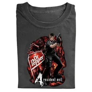 Re.si.dent Evil Leon Graphic Tee, Vintage Horror Tee, Dr Pep.per Re.si.dent Evil Shirt, Game Graphic Tee, Gaming T-shirt, Gift for Men, Gift for Women