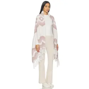 Barefoot Dreams CozyChic Mosaic Wrap in Faded Rose Multi