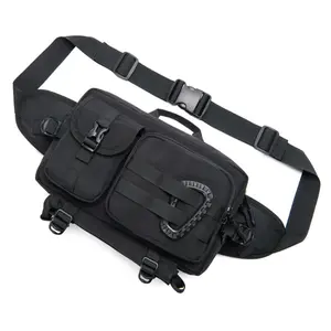 Outdoor Tactical Sling Bag, Multifunctional Sports Chest Bag, Casual Solid Color Sling Bag for Men, Zipper Fanny Pack, Sports & Outdoor Clothing Accessories