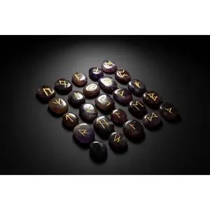 Amethyst Rune Set with Board – Intuition, Clarity & Spiritual Insight