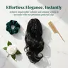 Claw Long Natural Wave Ponytail Extension, Curly Pony Tail Clip in Hair Extensions for Women, Fluffy Natural Looking Synthetic Hairpiece for Daily Use