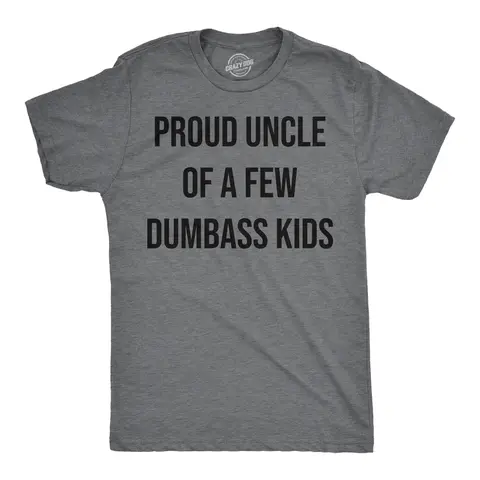 Mens Funny T Shirts Proud Uncle Of A Few Dumbass Kids Sarcastic Family Tee Mens Funny T Shirts Cool Vintage Graphic Tees Sarcastic Shirts for Men Funny Uncle Short Sleeve Novelty Tees for Guys Dark Grey