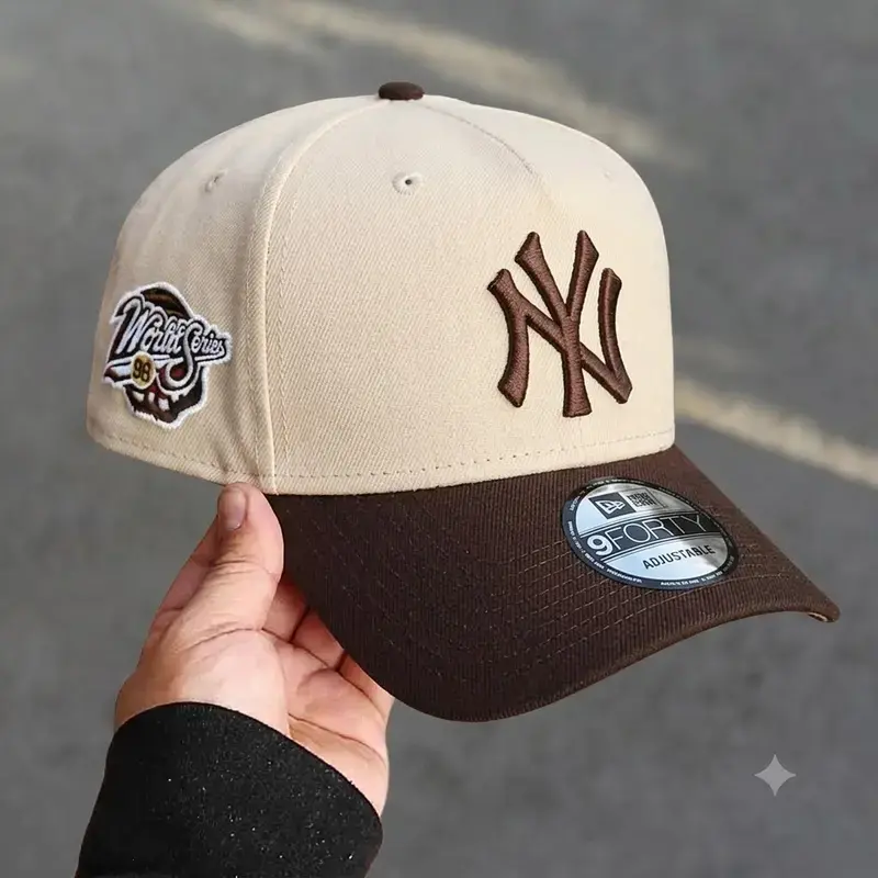 Brown New Era New York Yankees 9FORTY A-Frame Adjustable Cap MLB Baseball Hat Side Patch Curved Brim Team Logo Dad Hat Sports Streetwear Hip Hop Unisex Casual Collector Limited Edition Fan Gift