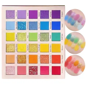 30 Vibrant Colors - Gradient Multicolor Eye Makeup Palette,Matte and Glitter Eye Shadows Palette, Metallic & Glitter Finishes,High-Pigment Eye Makeup, Long-Lasting, Vivid Colors,Perfect for Any Style. Eyeshadow Setting