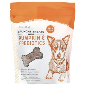 Chew + Heal Crunchy Treats with Pumpkin & Prebiotics, For Dogs, All Ages, 12 oz (340 g)