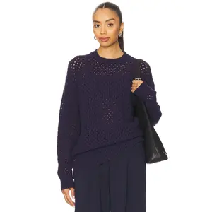 Varley Grady Boucle Knit Sweater in Evening Blue